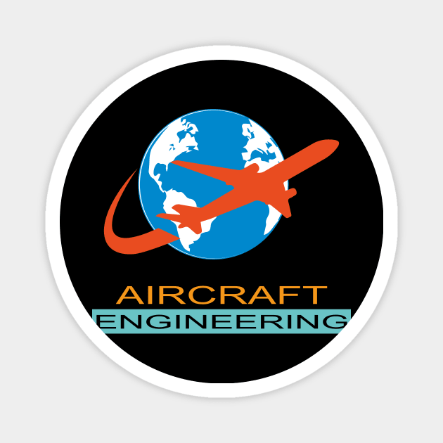 Aircraft engineering airplane image, text, and logo Magnet by PrisDesign99